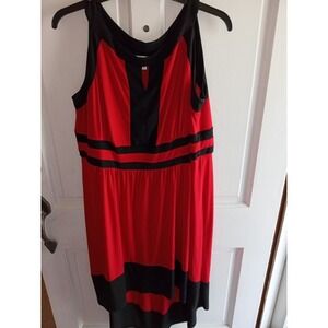AA Studio Red Black High‎ Low Sleeveless Dress size 18W Career Teacher Church